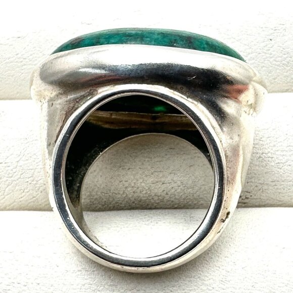 Huge Silpada Sterling Silver Blue Green Gemstone Ring Size 9 Weight 22 Grams - Picture 3 of 6